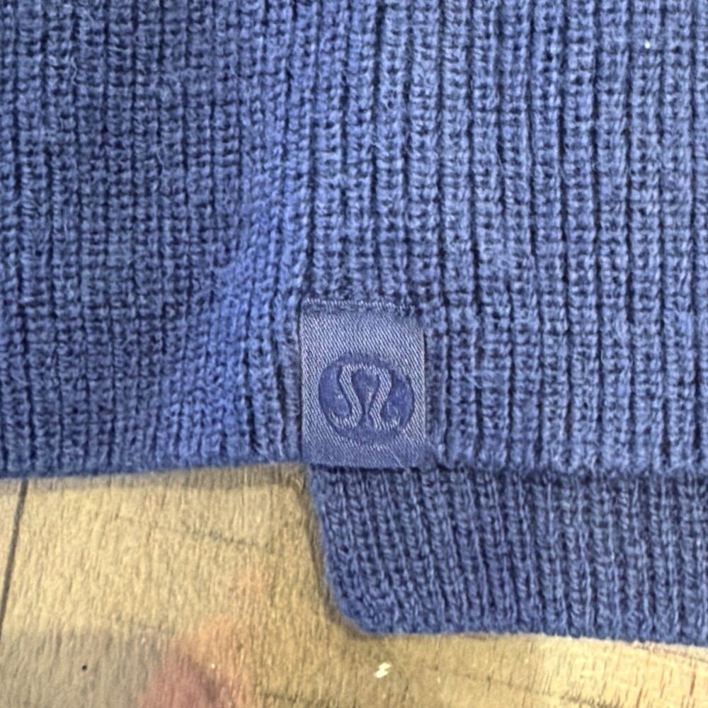 Lululemon Merino Wool-Blend Ribbed Crewneck Sweater Psychic Blue Women's Size 4 - Picture 4 of 5